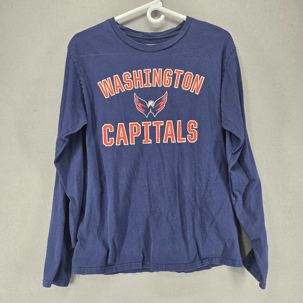 Fanatics Brand Washington Capitals Long Sleeve T-Shirt, Medium, Blue